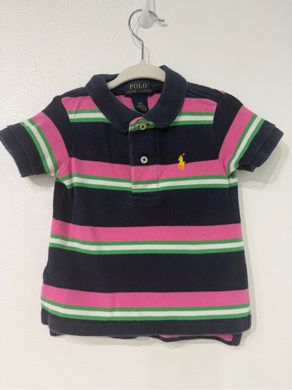 Polo Ralph Lauren Infant Boys Multicolor Striped Cotton Polo Size 9 Months